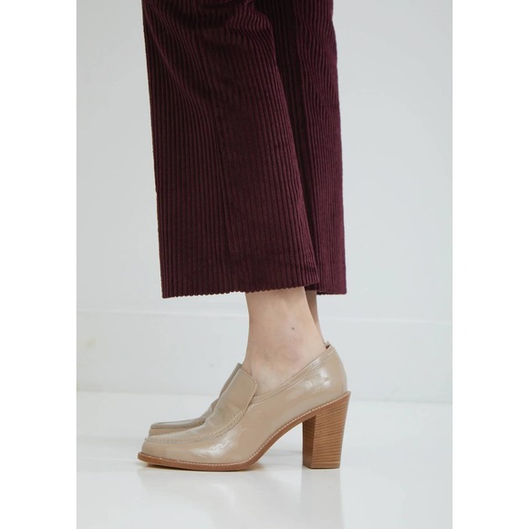Maryam Nassir Zadeh Shoes - Maryam Nassir Zadeh Nora Taupe Patent Leather Loafers Heels Size 41 US 9, 10, 11